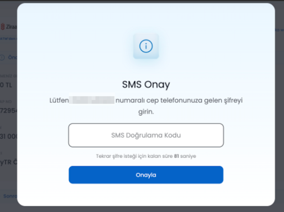 PayTR SMS doğrulama